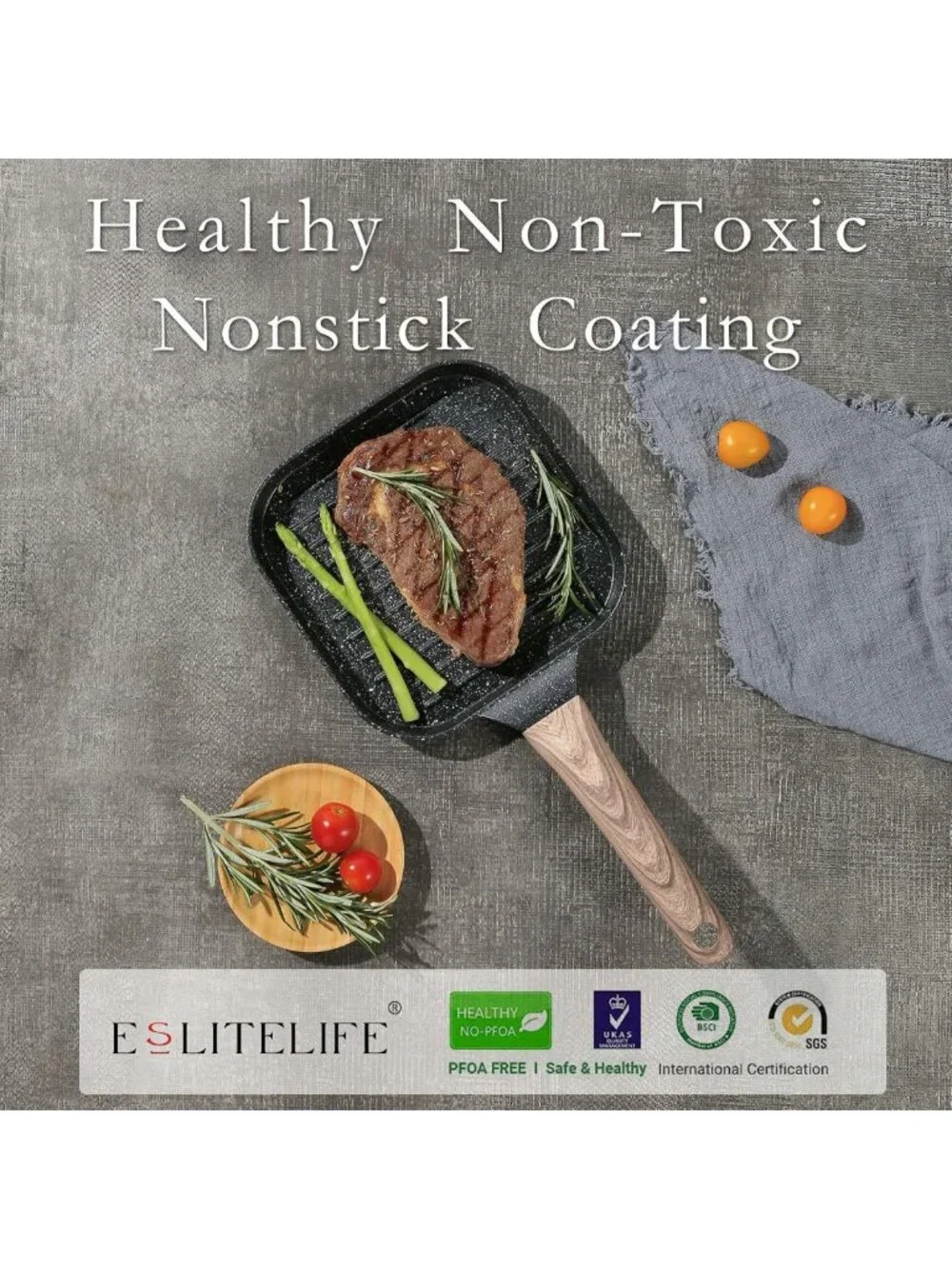 Nonstick 7-Inch Indoor Grill Pan - Versatile Induction Skillet for Steak & More